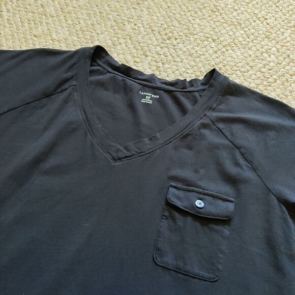 Lands' End flap pocket roll sleeve tee sz S - Picture 7 of 10